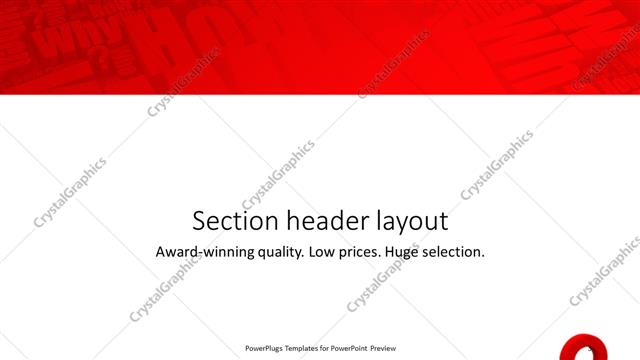 Section Header presentation slide layout