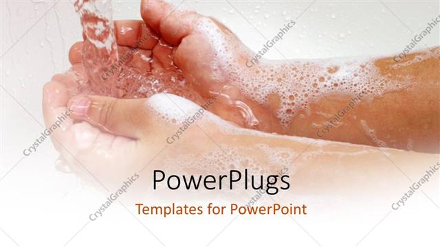  Presentation with hands - A person washing his hands along with place for text