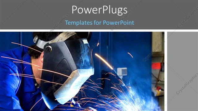  Presentation with welding - A person welding the rods with bluish background