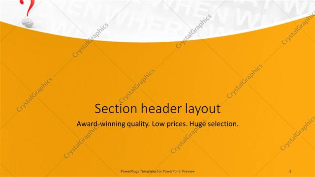 Section Header presentation slide layout
