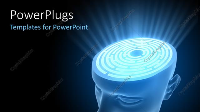  Presentation with skull - A person without a skull and bluish background