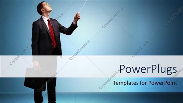  Presentation with investment - A person with the word investment and a bluish background