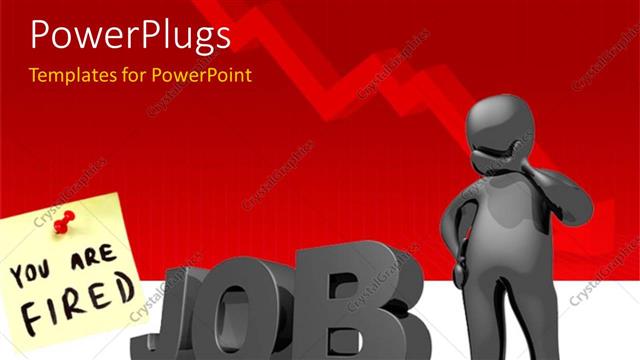  Presentation with job - A person with the word job and reddish background