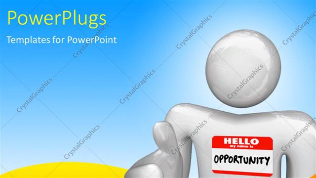  Presentation with opportunity - A person with the word opportunity and white background