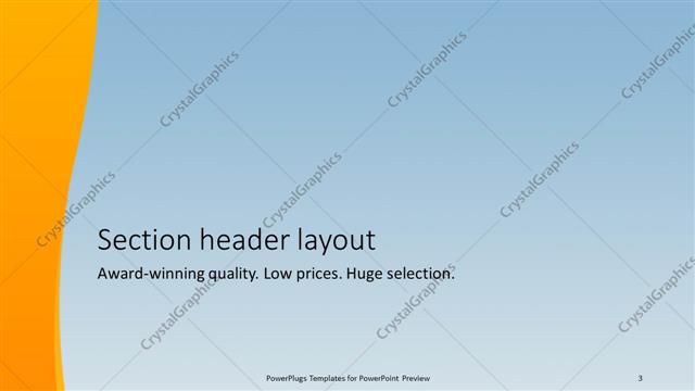 Section Header presentation slide layout