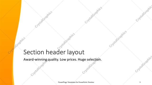 Section Header presentation slide layout