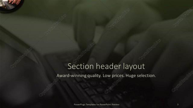 Section Header presentation slide layout
