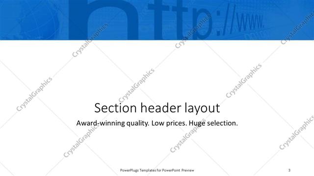 Section Header presentation slide layout