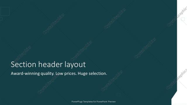 Section Header presentation slide layout