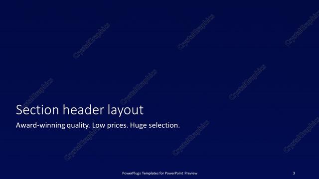Section Header presentation slide layout