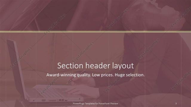 Section Header presentation slide layout