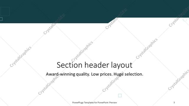 Section Header presentation slide layout