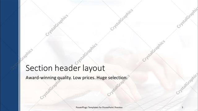 Section Header presentation slide layout