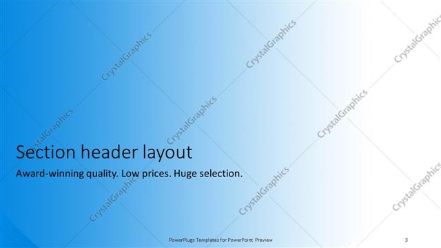 Section Header presentation slide layout