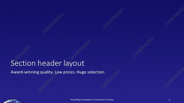 Section Header presentation slide layout