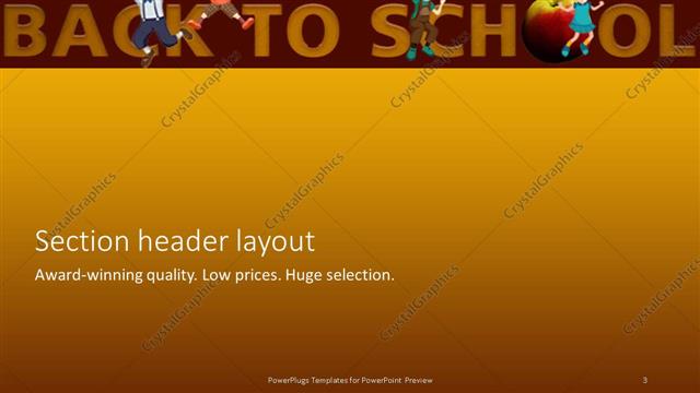 Section Header presentation slide layout