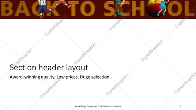 Section Header presentation slide layout