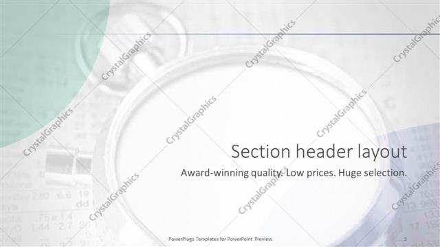 Section Header presentation slide layout
