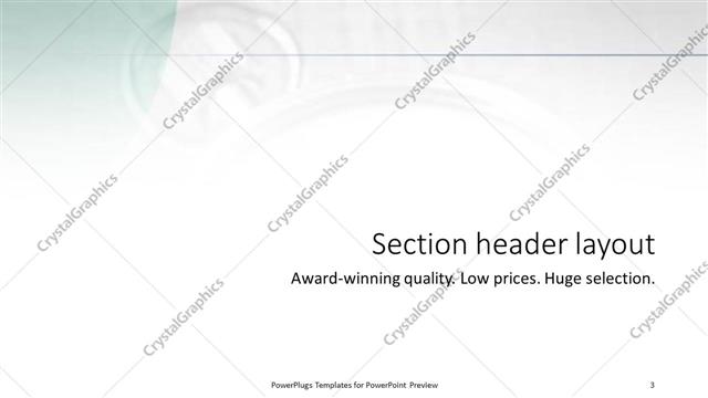 Section Header presentation slide layout