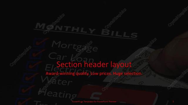 Section Header presentation slide layout