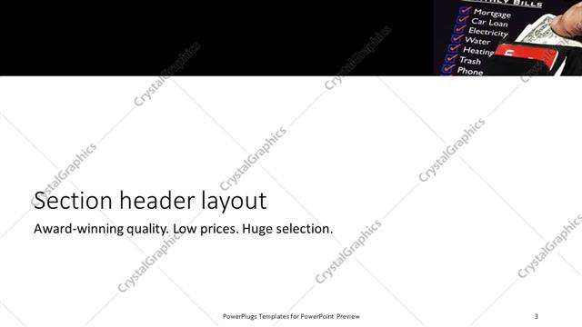 Section Header presentation slide layout