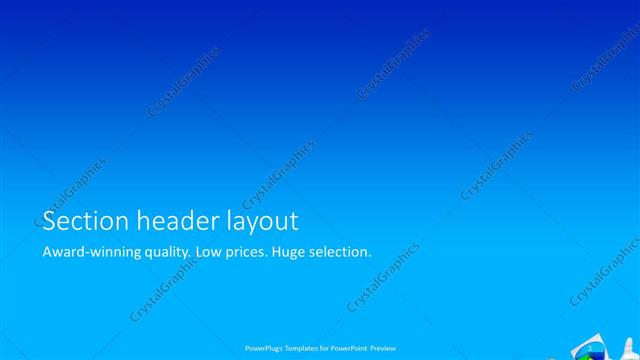 Section Header presentation slide layout