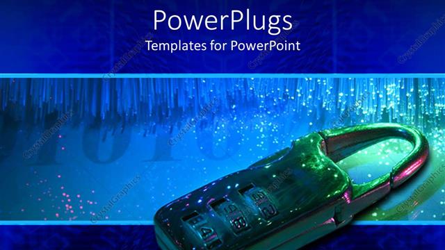  Presentation with pet - Pet padlock with number locks on a blue background