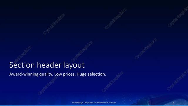 Section Header presentation slide layout