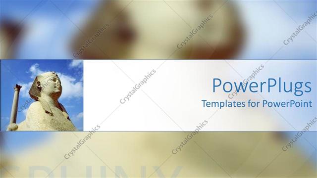  Presentation with history - The photo of sphinx with its reflection in the background