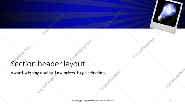 Section Header presentation slide layout