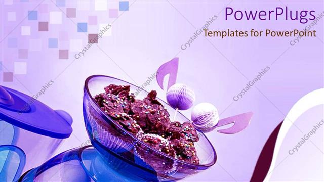  Presentation with blue food - Picture of chocolate cakes in a blue bowl