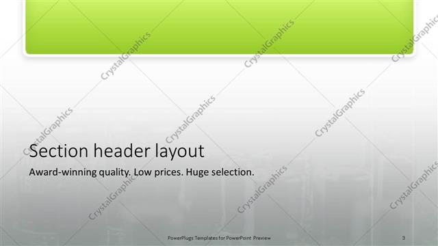 Section Header presentation slide layout