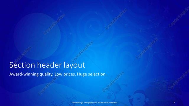 Section Header presentation slide layout