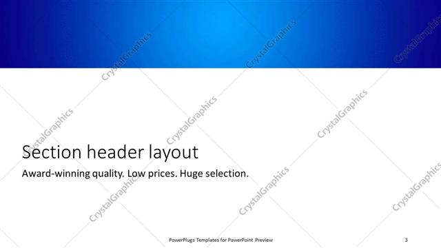 Section Header presentation slide layout