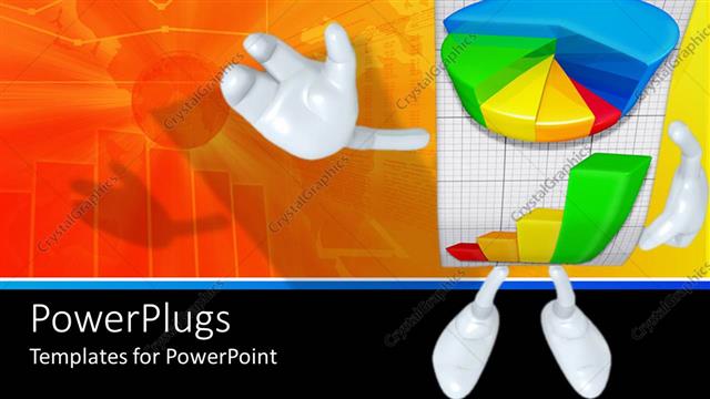 Presentation with financial report - A pie chart and financial table in the form of a person
