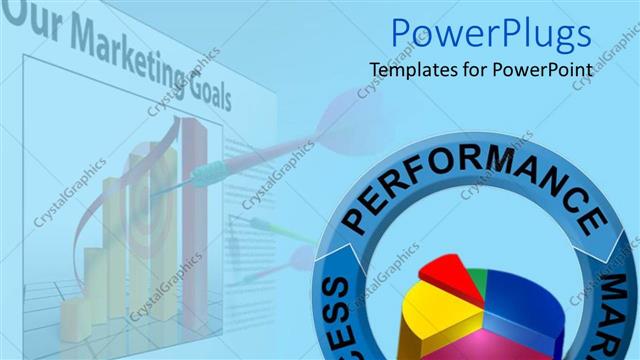  Presentation with marketing - A pie chart with a number of figures in background