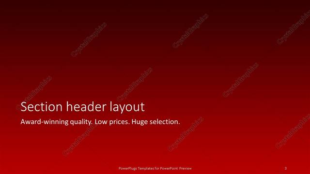 Section Header presentation slide layout