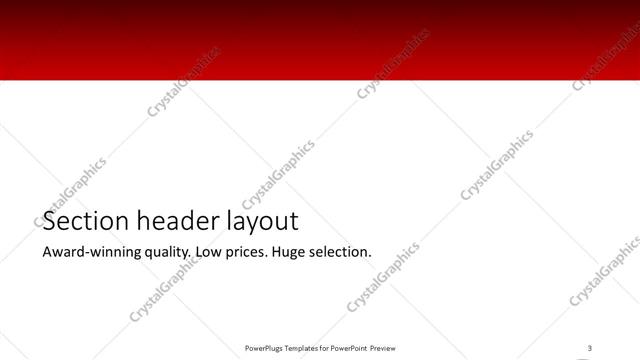 Section Header presentation slide layout