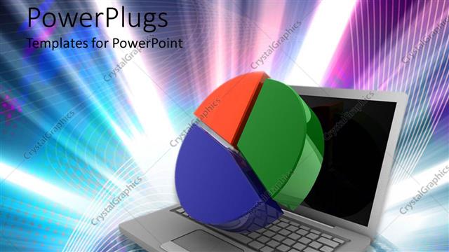  Presentation with laptop - A pie chart on top of a laptop
