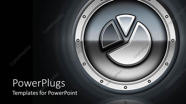  Presentation with pie chart - A pie chart in various pieces and grey background