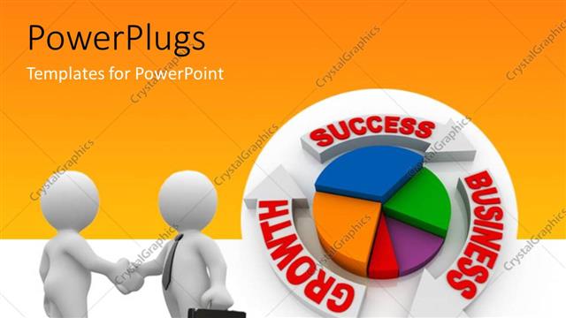  Presentation with pie chart - A pie chart with yellowish background and place for text