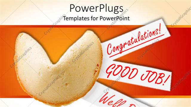  Presentation with congrats - A piece of bread with congratulation and orange background