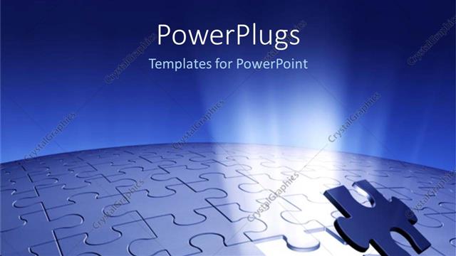  Presentation with problem solution - Piece of puzzle missing problem and solution business planning blue background