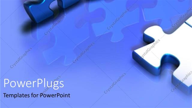  Presentation with blue puzzle pieces - Pieces of blue puzzle connecting the dots teamwork focus realization