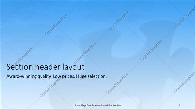 Section Header presentation slide layout