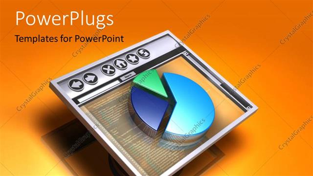  Presentation with web - A piechart with a screen and orange background