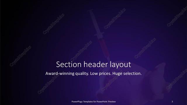 Section Header presentation slide layout
