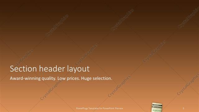 Section Header presentation slide layout