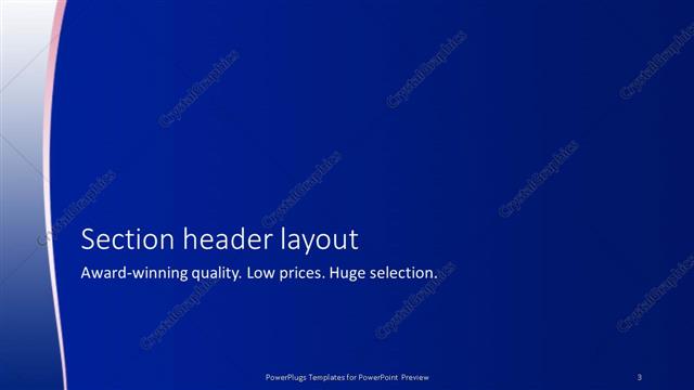 Section Header presentation slide layout