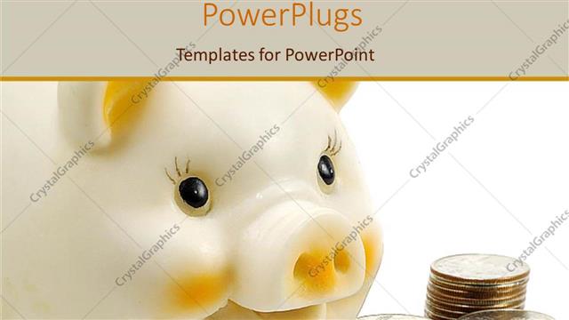  Presentation with investment - A piggy bank with a number of coins
